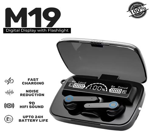 M19 Wireless Earbuds, Black