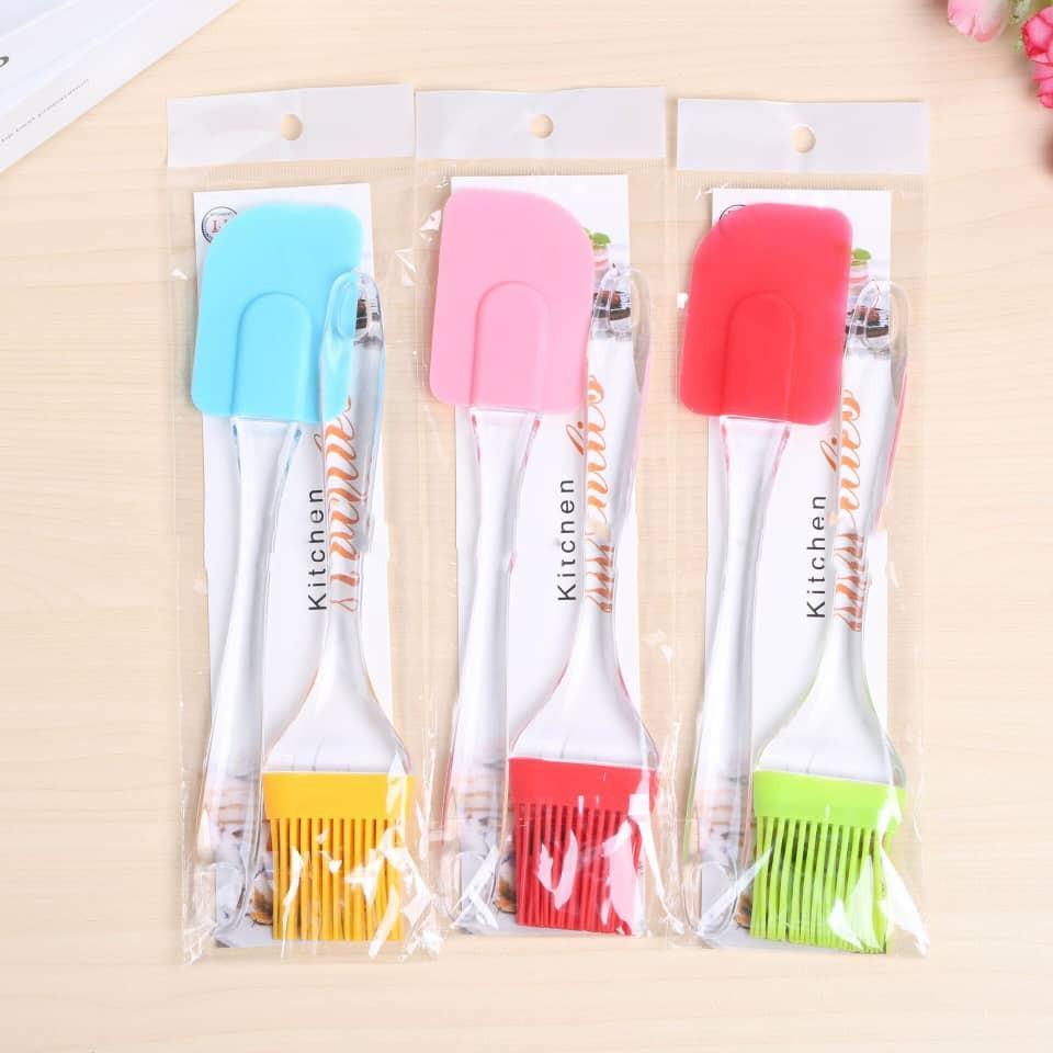 2Pc Exquisite Silicone Brush & Spatula Set